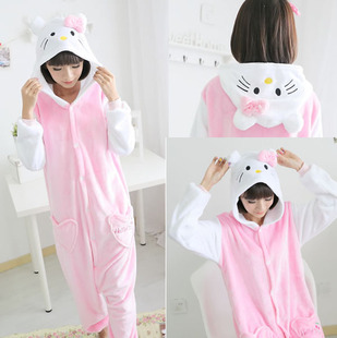 kigurumi onesie卡通连体睡衣动物连身衣长袖 kitty猫男女家居服潮