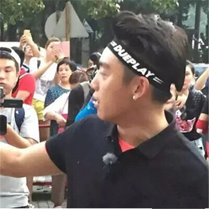跑男郑恺同款头套韩国字母空顶帽运动洗脸发带男女吸汗瑜伽发箍潮