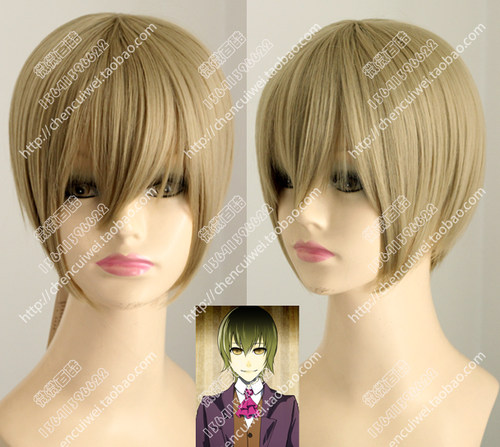 cos假发 Unlight 布勞 Blau 亚麻绿 抹茶绿 茶绿收脸蓬松短发假发