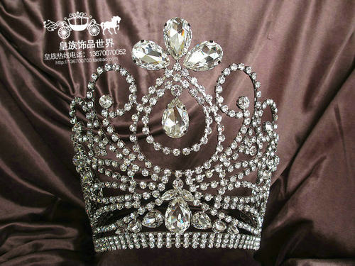 皇族欧美国王女王包邮新品进口大水钻选美模特新娘颁奖男女大皇冠