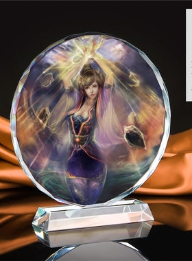 三皇五帝画像镇宅人物水晶摆件