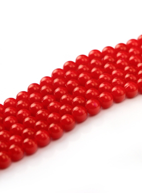 ABS红色仿珍珠圆珠DIY手工串珠配件发财树摇钱树材料6-14mm按斤