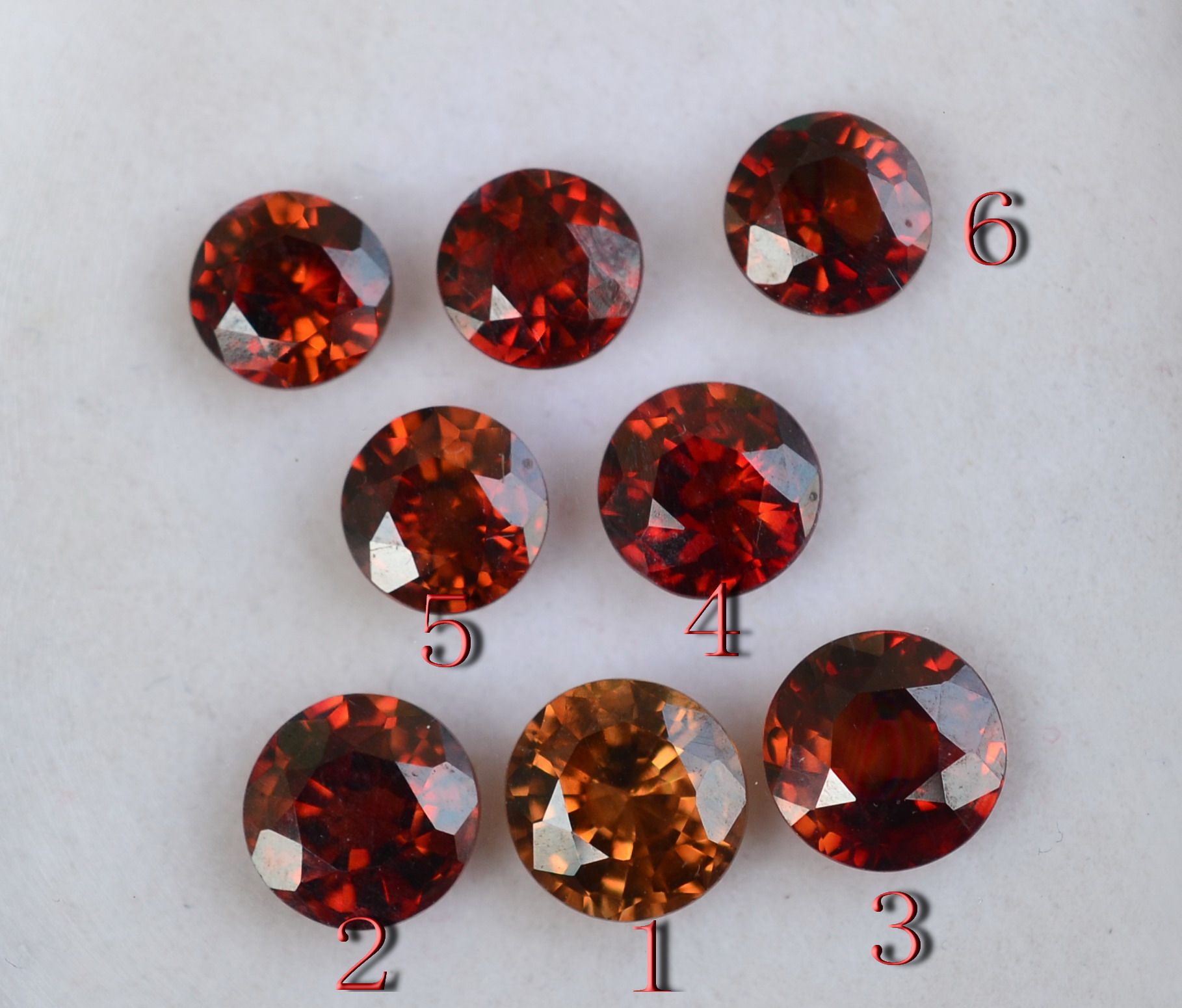 十二月生辰石天然红色锆石裸石高型锆石戒面风信子火彩靓丽包邮