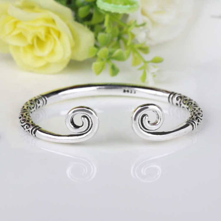 s925纯银金箍棒紧箍咒手镯紧箍圈孙悟空大圣手环泰银百搭开口复古