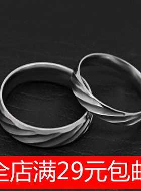 饰品钛钢白色生日礼物男士戒指