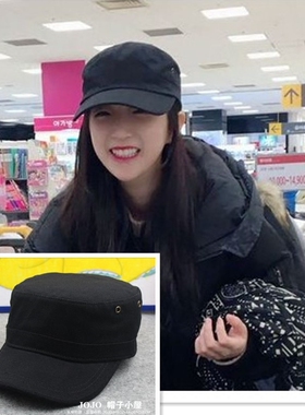 小头围透气帽子春夏休闲时尚黑色平顶帽情侣款女帽大头围男帽包邮