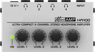 四路耳放 HA400 4路耳机分配器 耳机放大器 耳机音频信号分配器