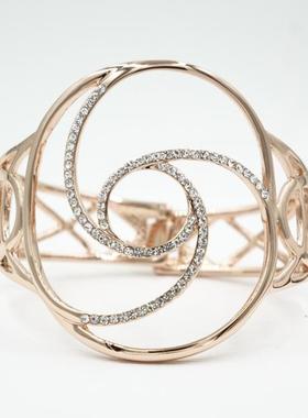 欧美风夸张镂空镀金手环