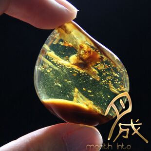 【月成】特价正宗天然缅甸琥珀原石半蜜半珀成品裸石净水金珀吊坠