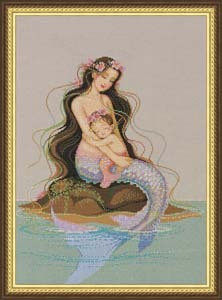 十字绣高清彩色印刷图纸人物RW001母子情深45525463cross stitch