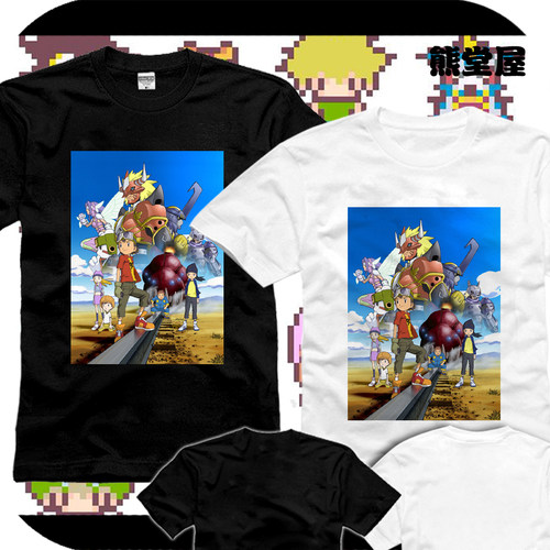 数码宝贝数码暴龙digimon火神兽野狼兽仙女兽纯棉衣服T恤短袖