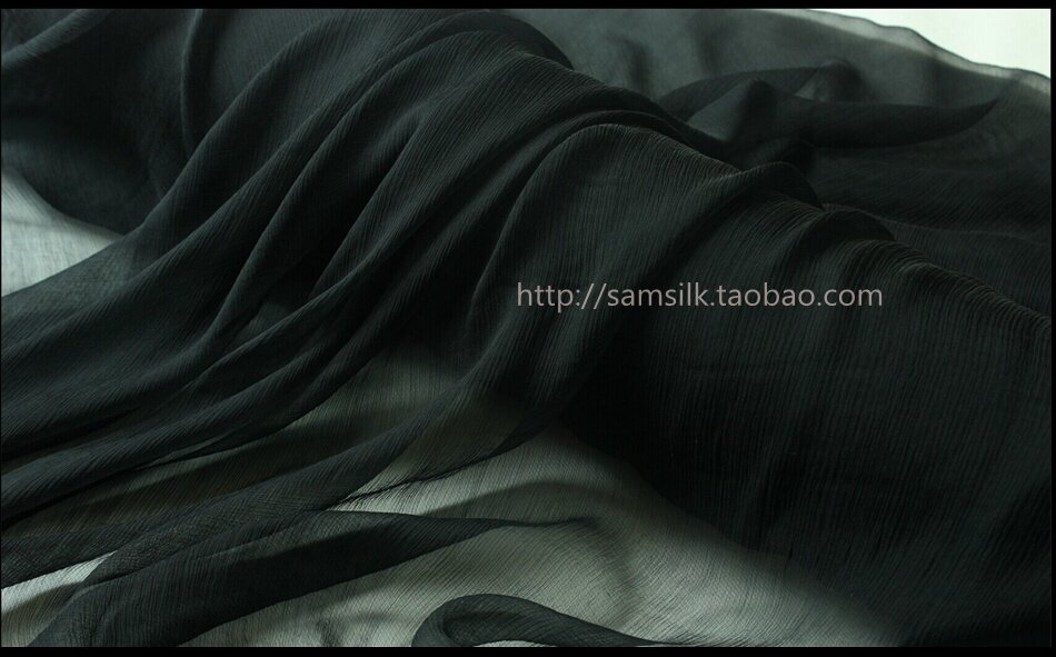 特价白色透明真丝布料女士真丝顺迂绉纱乔其纱汉服连衣裙丝巾面料