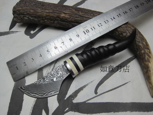 手工沉香刀茶刀 大马士革钢羊角柄珍藏小直刀 香道用品厂家直销|msdalam kategori pinggan mangkuk, set teh, Majlis teh/dengan sifar - dari Buy2taobao.com untuk memberikan perkhidmatan ejen Taobao profesional membeli