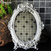 金妮珍视复古欧式 公主化妆镜梳妆镜子 台镜子创意单面田园可爱台式