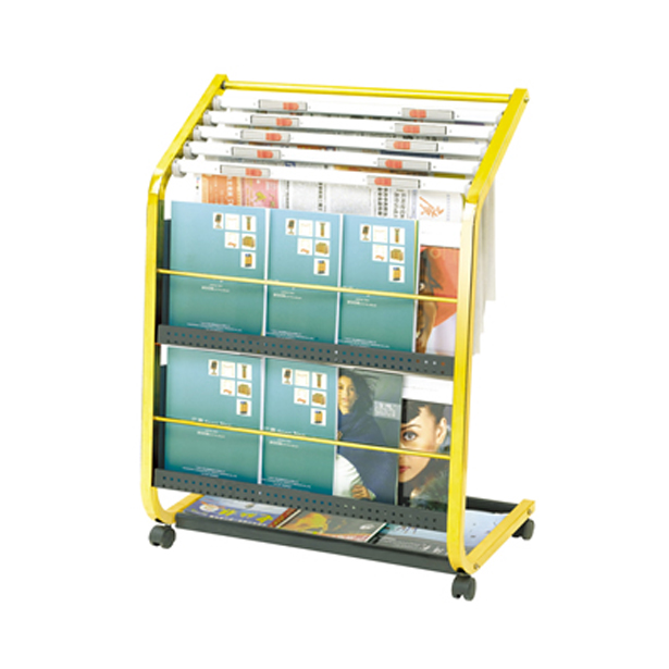 厂家直销黑金高档书报架 报纸架 资料宣传架 金色报纸架办公用品