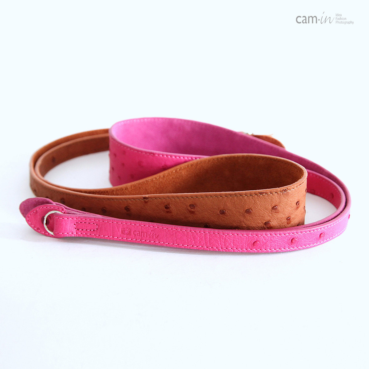 cam-in纯手工真皮单反数码照相机背带 微单摄影肩带鸵鸟皮 CS200