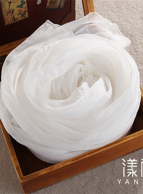 百搭白色披肩草木染丝巾