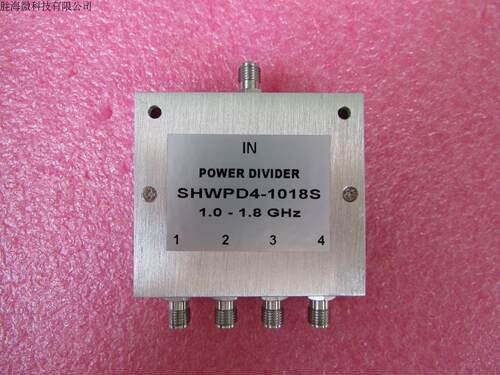 SHWPD4-1018S 1-1.8GHz 10W SMA RF 射频同轴4路 一分四功分器  厂家承若质量保修1年，请放心购买  型号：SHWPD4-1018S   50欧姆 一分四 6dB  功分器   SPECIFICATIONS Frequency Range:  1-1.8GHz