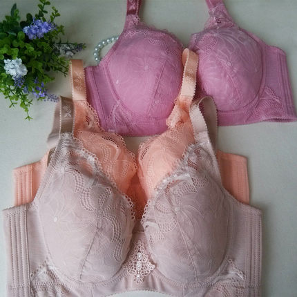 100D胖MM超薄款全罩杯大码内衣性感文胸聚拢调整型大胸显小100C