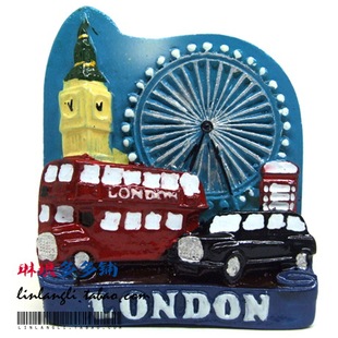 世界旅游纪念 英国伦敦眼冰箱贴 摩天轮 双层巴士 大本钟风景磁贴