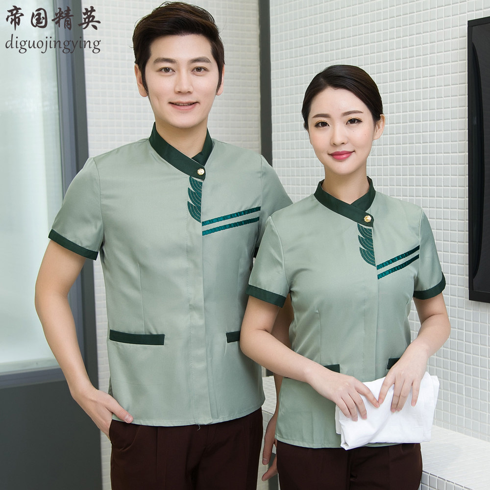 保洁服短袖保洁工作服女夏装酒店物业茶楼宾馆客房阿姨清洁工制服