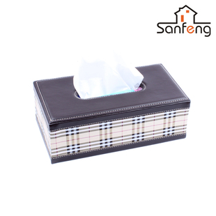 小格子欧式创意时尚纸巾盒 皮制抽纸盒田园车用家用PU皮个性