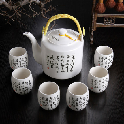 耐高温时尚陶瓷茶壶凉水壶大号容量冷水壶夏季家用花茶壶泡茶壶