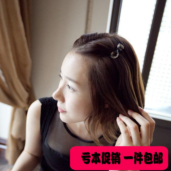 满包邮韩国原单发饰 时尚个性八字边夹 青蛙扣 进口亚克力刘海夹