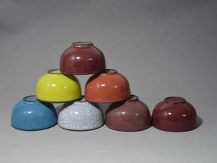 老货宜兴紫砂品茗杯30cc紫砂胎色釉杯外冰裂内白釉留香小口杯茶杯