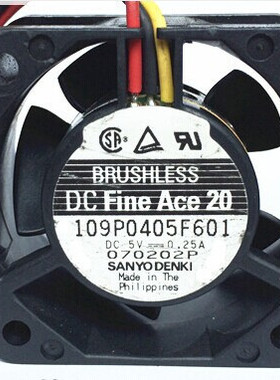 原装SANYO三洋4CM 4020 5V 0.25A双滚珠轴承散热风扇109P0405F601