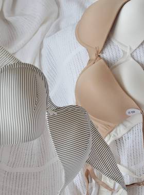 061420madd**纯色光面条纹包容基础文胸75a75b75c80a80b85b85c80c