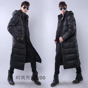 反季促销男士长款羽绒服过膝加长加厚羽绒大衣加大码防寒保暖外套