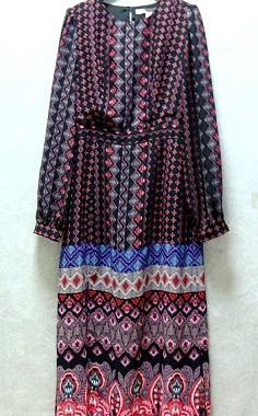 民族风雪纺连衣裙超长款 镂空露腰法式高端气质小众收腰春夏0635