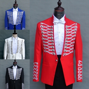 2019新款男歌手舞台演出服男司仪主持人服装西服套装婚庆礼服