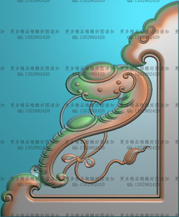 高清精雕图灰度图浮雕图电脑雕刻图精品如意角花99x120新款特价