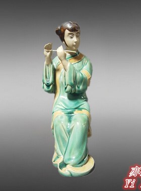 石湾公仔餐厅古典美女风陶艺品