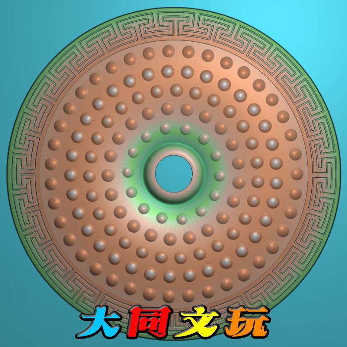 电脑雕刻图 精雕图 浮雕图 灰度图 JDP BMP 仿古乳丁平安扣