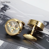 包邮 钉礼盒装 新款 袖 扣金机械机芯袖 法式 扣手表陀飞轮袖 cufflinks