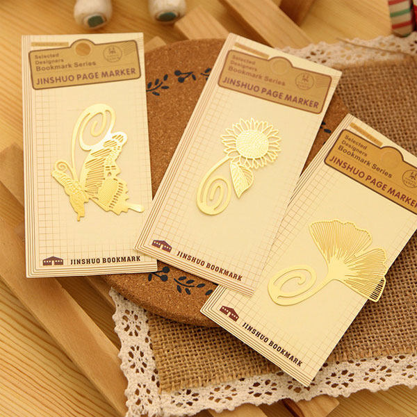 韩国文具创意金属书签 金色树叶四叶草雪花向日葵书签 送学生礼物|ruв категории электронный словарь/электрический бумажных книг/канцелярские принадлежности, бумажные книги, Закладки - от Buy2taobao.com для оказания профессиональной услуги покупки агента Taobao
