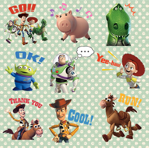 line 玩具总动员disney 巴斯光年三眼仔 自制手帐周边贴纸 40枚入