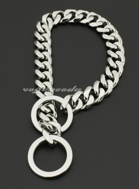 时尚豪华超硬钛钢狗项圈 P链训狗链狗颈链 宠物项圈 狗链子大型犬