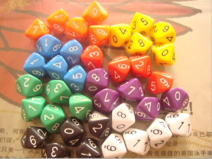 10面0 9数字彩色色子龙与地下城专用道具骰子掌柜推荐新款上市