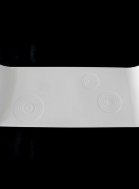 L12英寸长方铁板盘子 超大异形骨瓷纯白色陶瓷西餐具正宗高档骨质