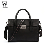 Wanlima/around 2016 man bag leather new men solid color men's bag slung leisure handbag