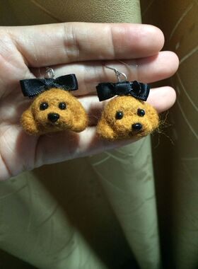 豆豆家手作羊毛毡定制可爱小泰迪