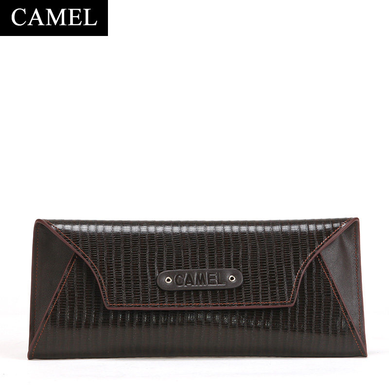 【非卖品】camel骆驼2014新款鳄鱼纹横款女手拿包时尚真皮手