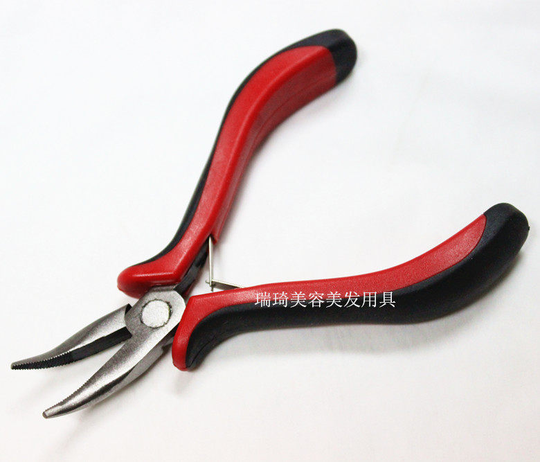 接发工具 接发专用小钳子黑红把电镀驳发钳 假发夹扣子接发钳子