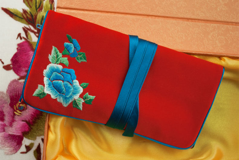 中国特色礼品送老外苏州特色礼品小礼物首饰包刺绣化妆包手工苏绣