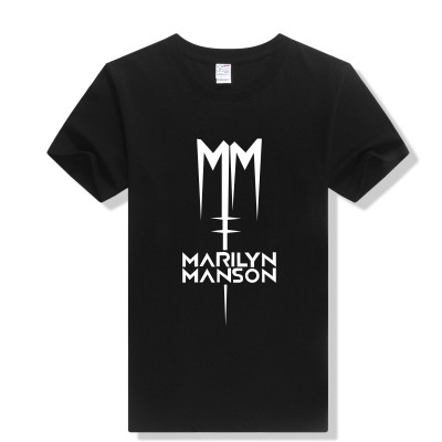 玛丽莲曼森t恤 marilyn manson 乐队金属 同款纯棉短袖t恤半袖夏