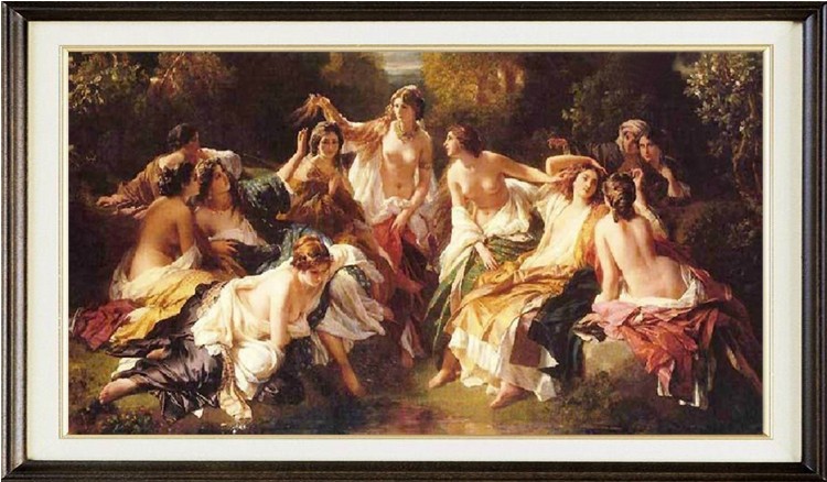 精准印花法国正品dmc十字绣客厅大画 世界名画油画 芙林达